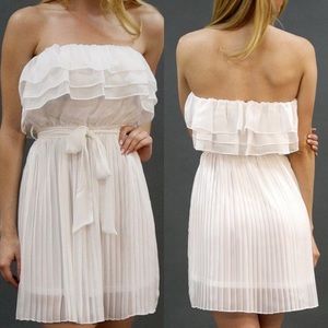 NEW Ruffle Strapless Belted Dress